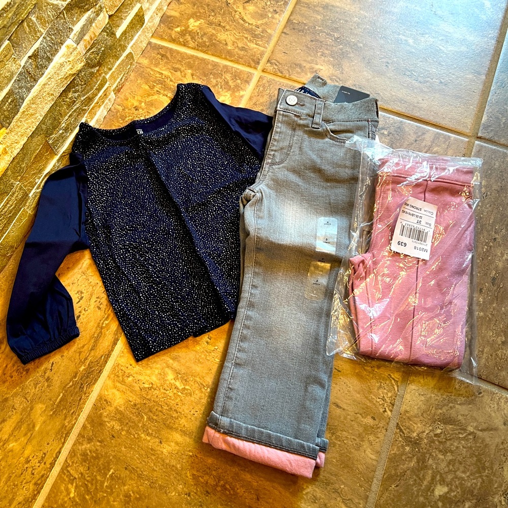 Gap Jeans, Leggings, Shirt 3t